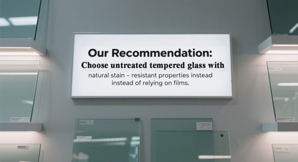 Tagsi's Recommendation:
Choose untreated tempered glass with natural stain-resistant properties instead of relying on films.