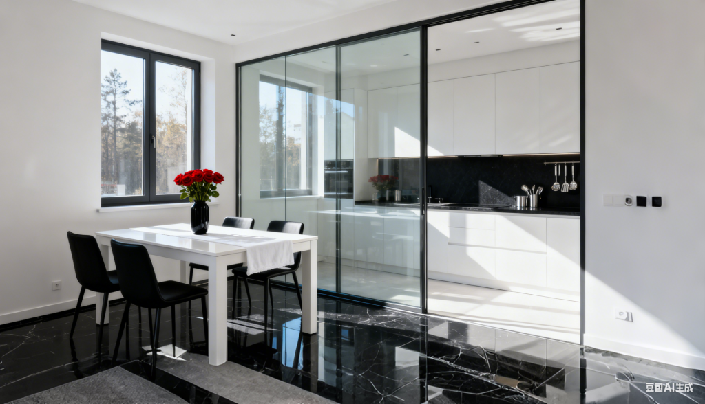 Glass partitions promote the sharing of natural light, making windowless spaces brighter.